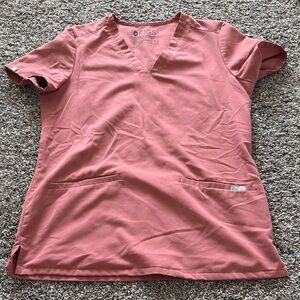 Figs Women's  mauve Short Sleeve Scrub Top and bottoms set